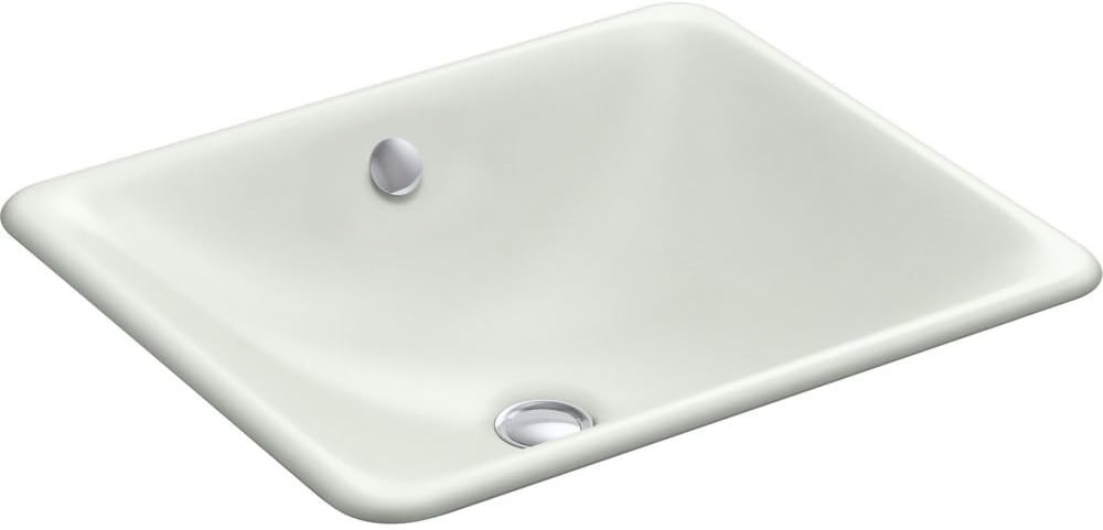 KOHLER 5400-FF Iron Plains Dual-Mount Bathroom Sink, Sea Salt