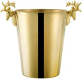 Drink Bucket Bar Supplies Ice Bucket Stainless Steel Ice Bucket Creative Decoration Suitable for Bar Beer Wine Champagne Ice Bucket for Parties(Gold,3L)