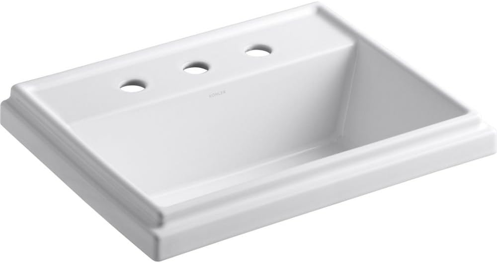KOHLER Tresham® Rectangular drop-in bathroom sink with 8' widespread faucet holes