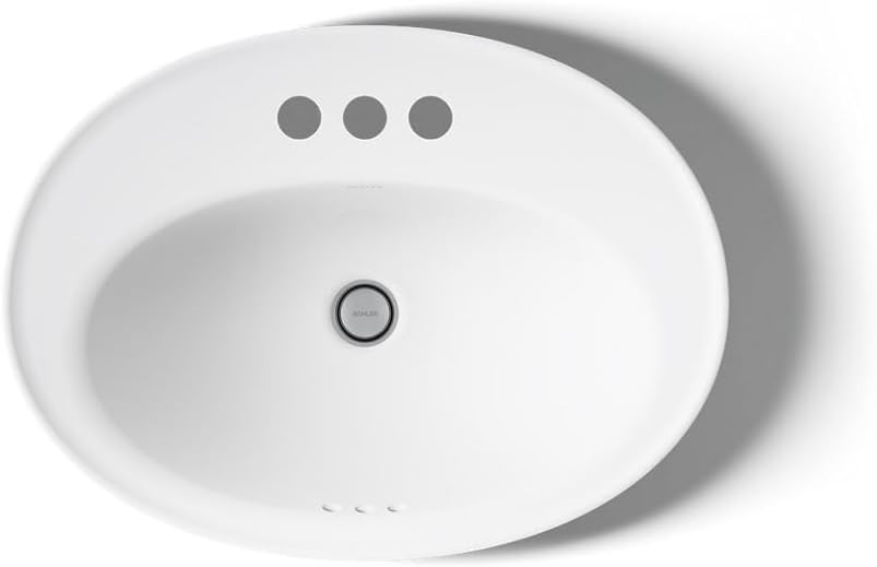 Kohler K-2075-4-0 Serif Self-Rimming Bathroom Sink, White