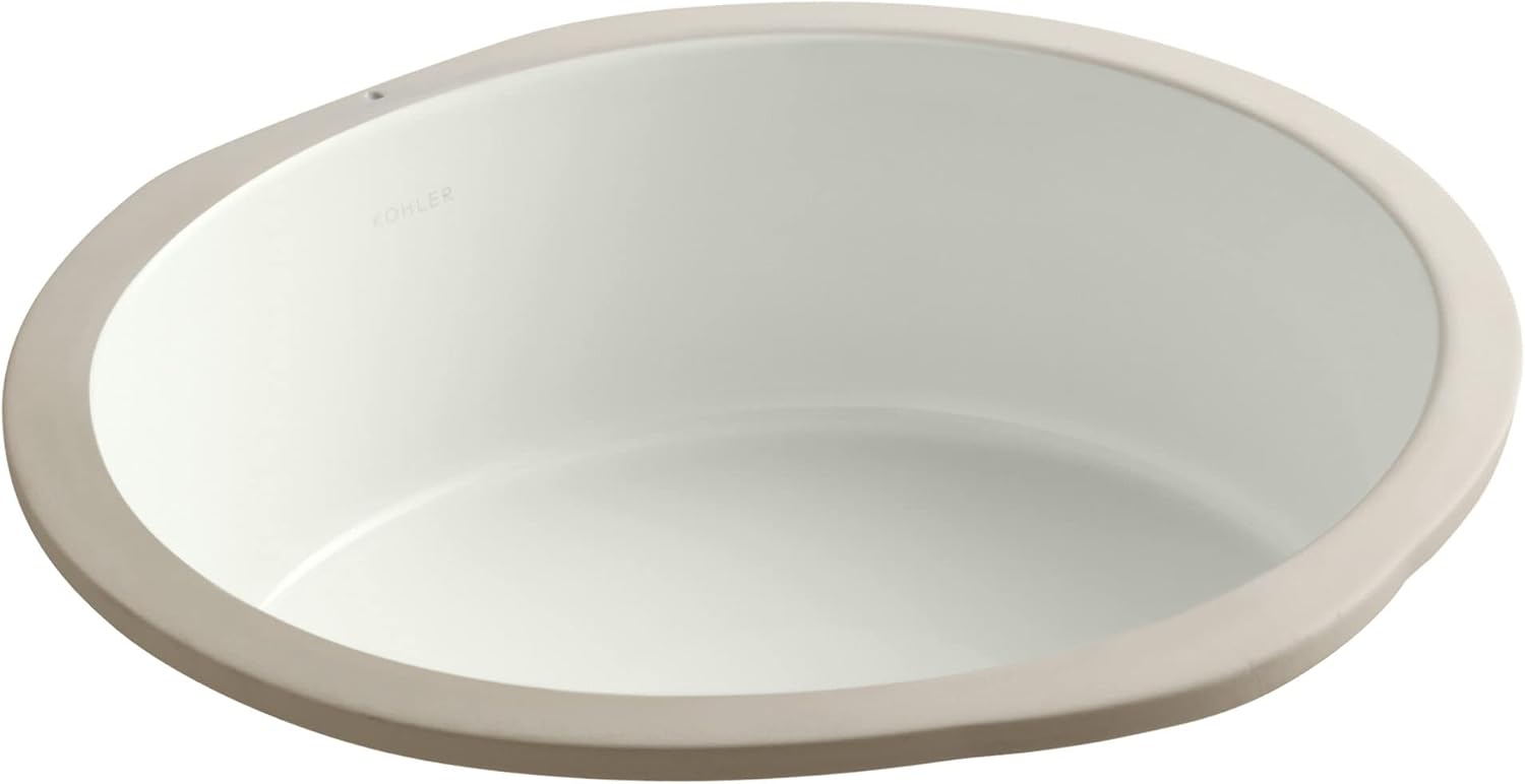 Kohler K-2883-NY 1-Bowl Round Undermount Bathroom Sink w/Overflow Dune
