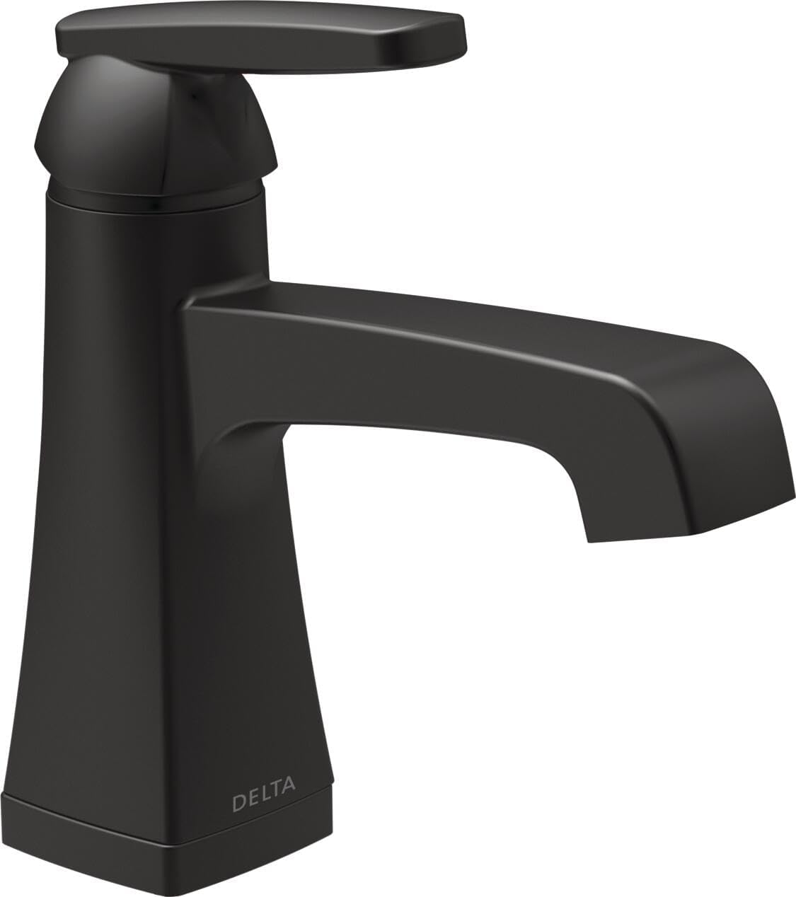 Delta Ashlyn Matte Black Bathroom Faucet 1 Hole, Single Hole Bathroom Sink Faucet for Vanity, Metal Push-Pop Drain Assembly, Matte Black 564-BLMPU-DST