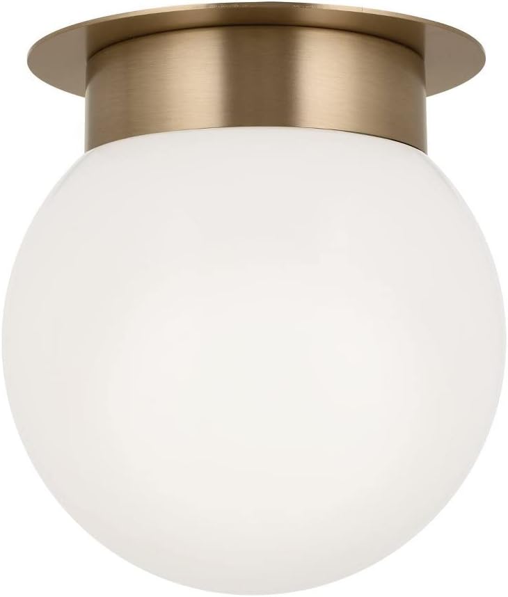 Kichler Albers 8.0 Inch 1 Light Flush Mount Ceiling Light with Opal Glass in Champagne Bronze 52586CPZ