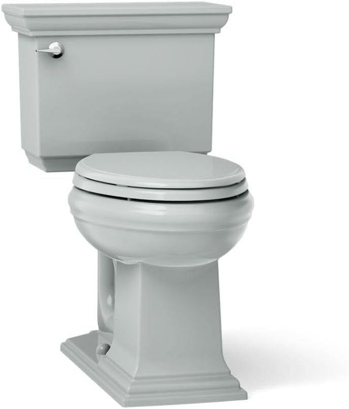 KOHLER Memoirs® Stately Two-piece elongated toilet, 1.28 gpf, Ice Grey
