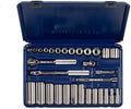 Wright Tool 339-MC 3/8' Drive 31-Pc Wright Drive® 2.0 SAE Socket Set (Standard & Deep, 6-Point) | Sizes 1/4'-1', Chrome Finish, Extensions & Universal, Blow Mold Case Made in USA