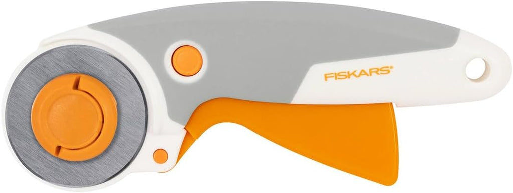 Fiskars Trigger Rotary Cutter, With Blade Ø 45 mm, For Right- and Left-handed Users, Orange/White/Grey, 1003910