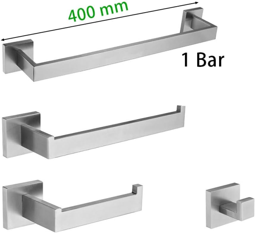 Stainless Steel Bathroom Accessories Brushed Nickel Towel Rack Toilet Paper Holder Towel Bar Hook Toilet Hardware,1 Bar Set 40,