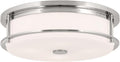 Kichler Brit 52597PN Flush Mount 4-Light 18˝ with Satin Etched Cased Opal Glass in Polished Nickel