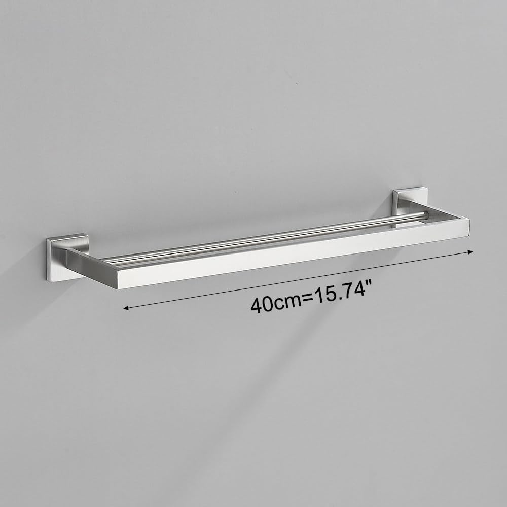 Stainless Steel Bathroom Accessories Set Brushed Nickel Towel Bar Robe Hook Toilet Paper Holder Ring Accessory,Double Towel Bar