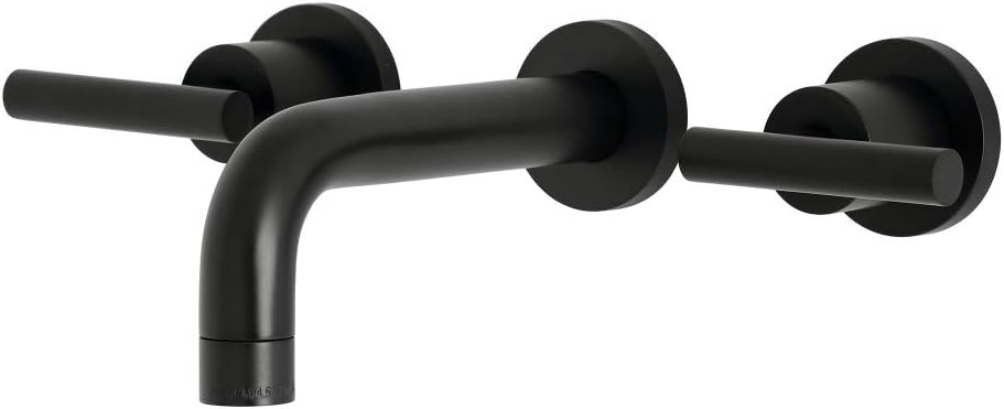 Kingston Brass KS8120CML Manhattan 2-Handle 8 in. Wall Mount Bathroom Faucet, Matte Black