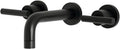 Kingston Brass KS8120CML Manhattan 2-Handle 8 in. Wall Mount Bathroom Faucet, Matte Black