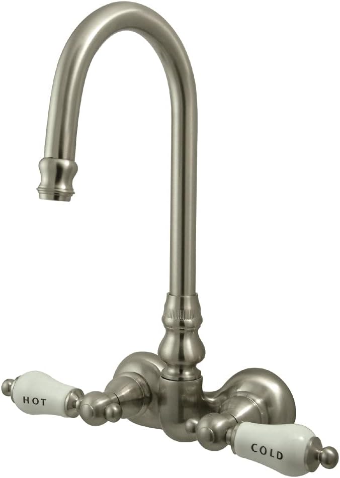 Kingston Brass CC73T8 Vintage Leg Tub Filler, Brushed Nickel, 8-Inch Adjustable Center