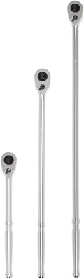 TEKTON 1/2 Inch Drive Quick-Release Ratchet Set, 3-Piece (10-1/2, 18, 24 in.) | SRH92104