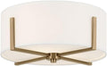 Kichler Malen 52593CPZ Flush Mount 2-Light 15.5˝ with White Fabric Shade in Champagne Bronze