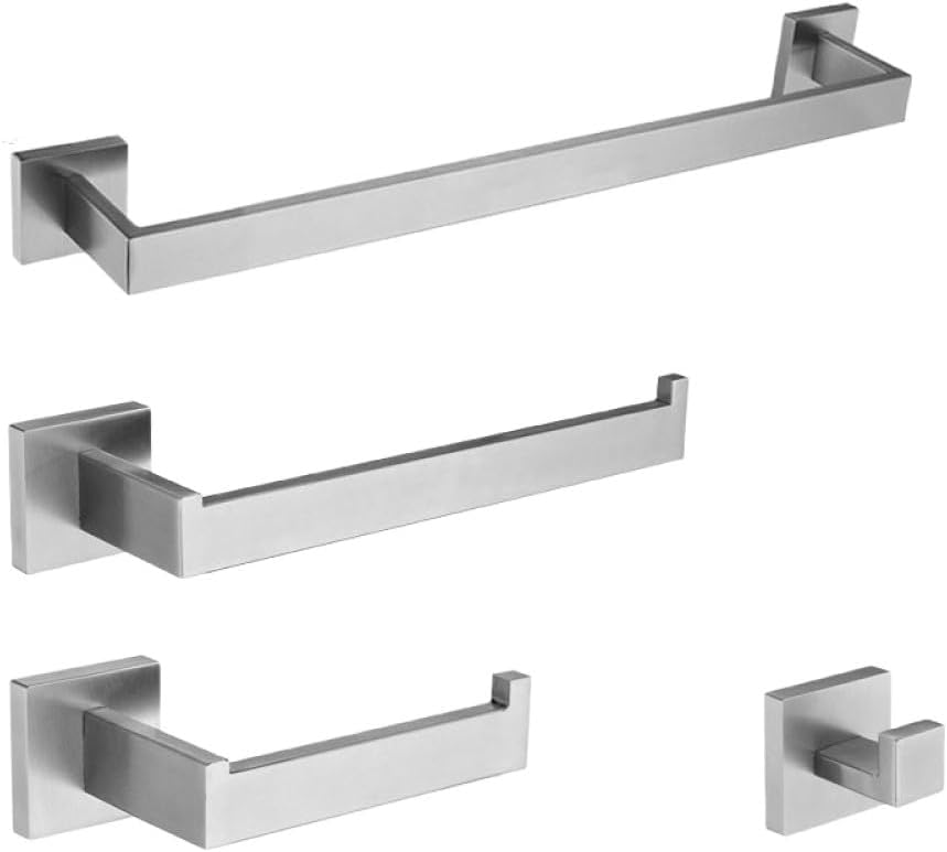 Stainless Steel Bathroom Accessories Brushed Nickel Towel Rack Toilet Paper Holder Towel Bar Hook Toilet Hardware,1 Bar Set 40,