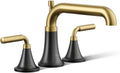 Kohler T26440-4-BMB Tone™ Deck-Mount Bath Faucet Trim with Diverter, Matte Black with Brushed Moderne Brass