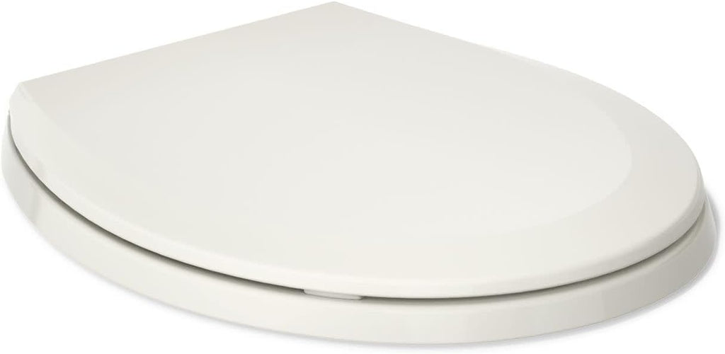KOHLER K-4662-47 Lustra with Quick Release Hinges Round-Front Toilet Seat, Almond