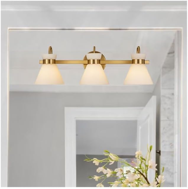 Orign 21 Zadie 24-in 3 Light Champagne Mid-Century Bathroom Vanity Light
