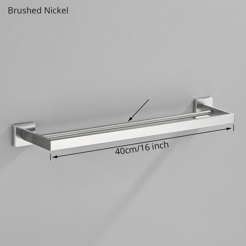 Brushed Nickel Bathroom Hardware Set Robe Hook Towel Rail Bar Rack Shelf Tissue Paper Holder Accessories,Nickel A 40cm