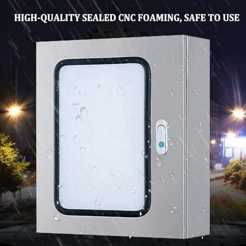 Stainless Steel Weatherproof Electrical Distribution Box with Double Doors, Outdoor Enclosure for Circuit Breakers & Network, Secure Mounting Solution,