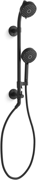 KOHLER 76471-Y-BL Awaken 1.75 GPM Retrofit Shower - Includes Shower Head, Hand Shower, Slide Bar and Hose, Matte Black