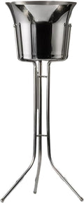 Keep Ice Frozen Longer Stainless Steel Wine Ice Bucket with Stand Chiller on Kitchen and Bar Ware Beverage Barware Accessories for parties(Silver)