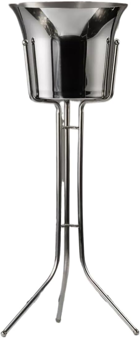 Portable Stainless Steel Wine Ice Bucket with Stand Chiller on Kitchen and Bar Ware Beverage Barware Accessories Party
