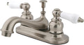 Kingston Brass KB608B Victorian Center Set Lavatory Faucet with Brass/ABS Pop-Up, 4-1/2', Brushed Nickel