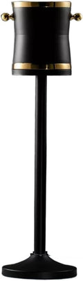 Ice Buckets for Parties, Luxurious Large Stainless Steel Champagne Bucket with Tall Stand, Matte Black Finished, 27.1 Inches Tall,for Home,Guest Rooms and Bar