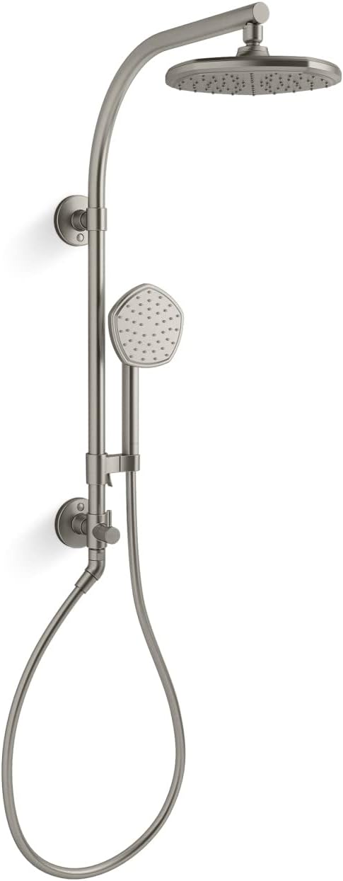 KOHLER 27118-G-BN Hydrorail-R Occasion Arch Shower Column Kit With Rainhead And Handshower 1.75 Gpm in Vibrant Brushed Nickel