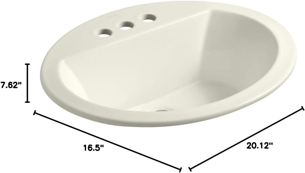KOHLER Bryant 20-1/4' oval drop-in bathroom sink