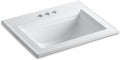 KOHLER Memoirs® Stately Drop-in bathroom sink with 4' centerset