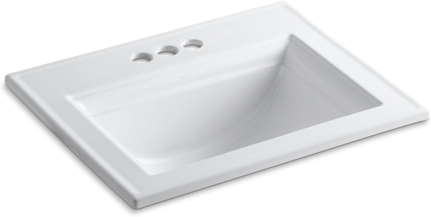 KOHLER Memoirs® Stately Drop-in bathroom sink with 4' centerset