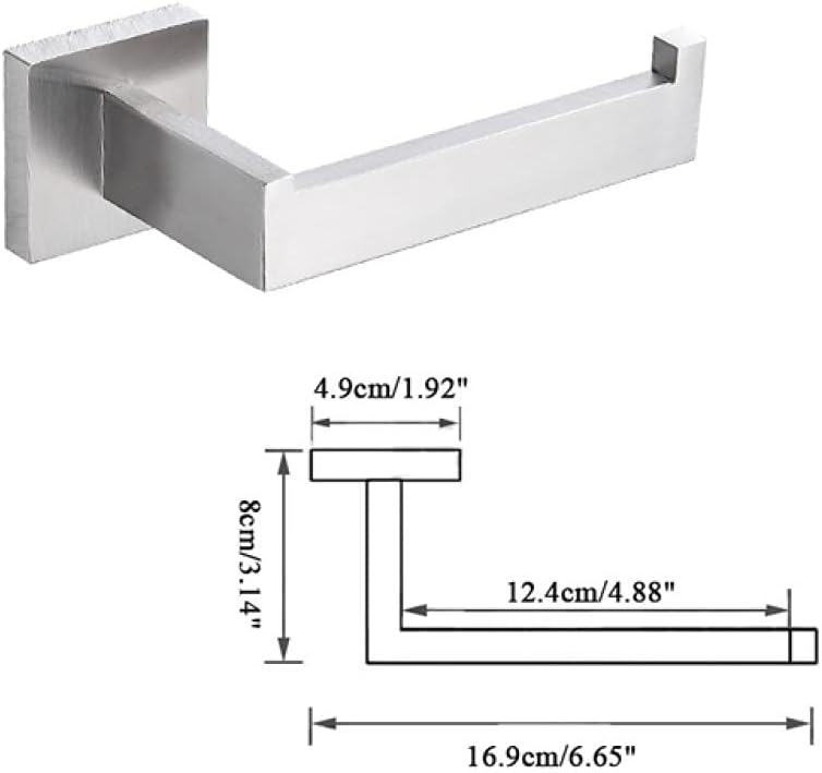 Modern Brushed Nickel Bathroom Hardware - Wall-Mounted Towel Rack, Robe Hook, Tissue Paper & More(Single Paper Holder)