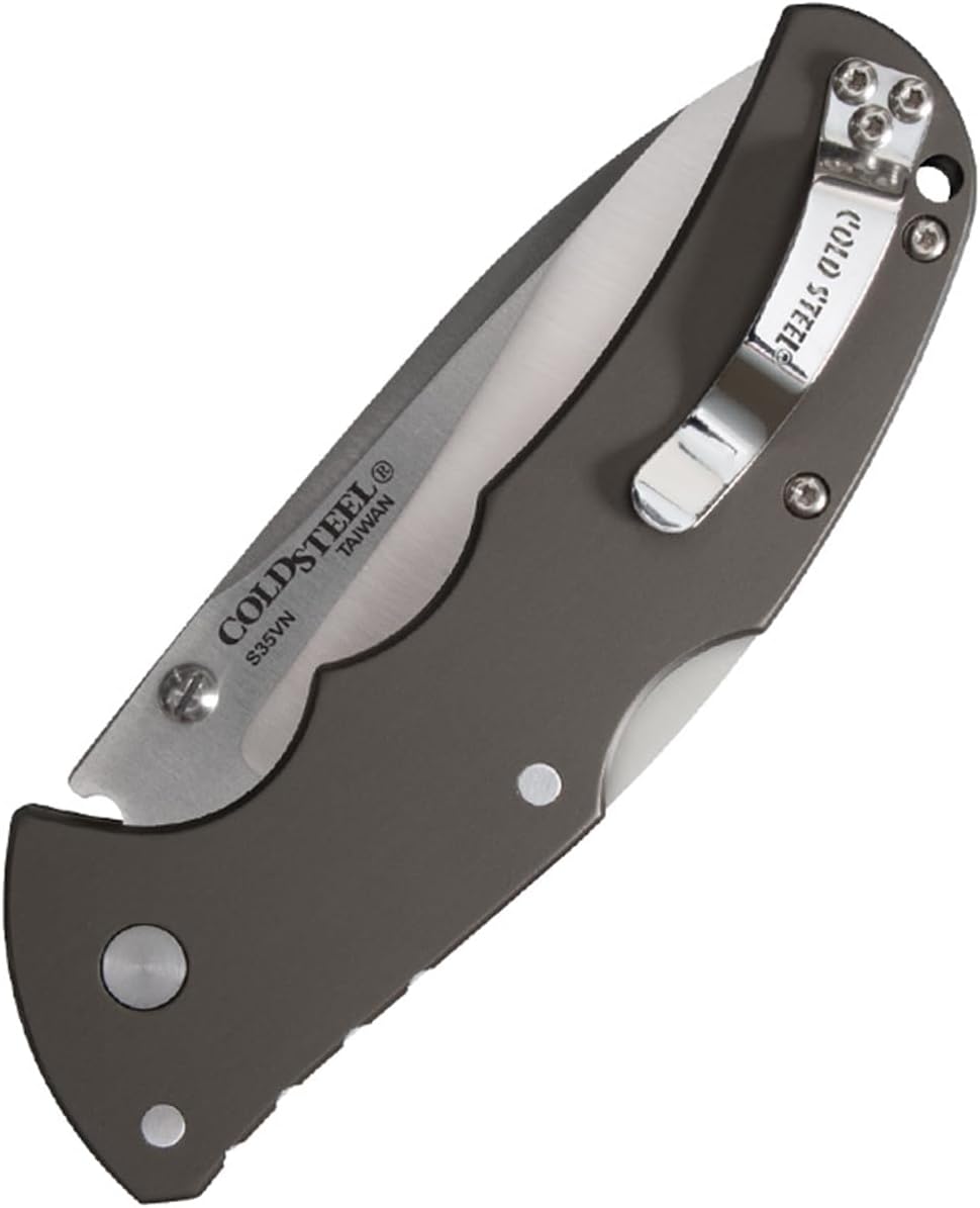 COLD STEEL Code 4 3.5' S35VN Razor-Sharp Blade 5' 6061 Aluminum Handle Everyday Carry Tactical Folding Knife w/Tri-Ad Locking Mechanism