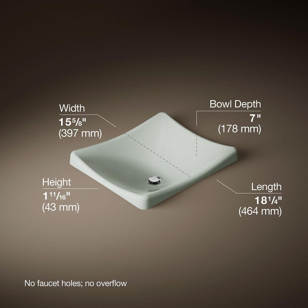 KOHLER K-2833-FF DemiLav Wading Pool Lavatory, Sea Salt