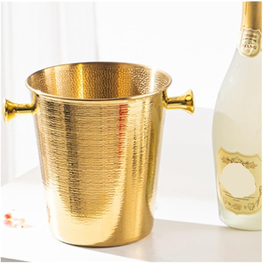 Ice Bucket, Golden Stainless Steel Ice Bucket, Home Party Ice Wine Bucket Ice Buckets for Parties(Gold,Small)