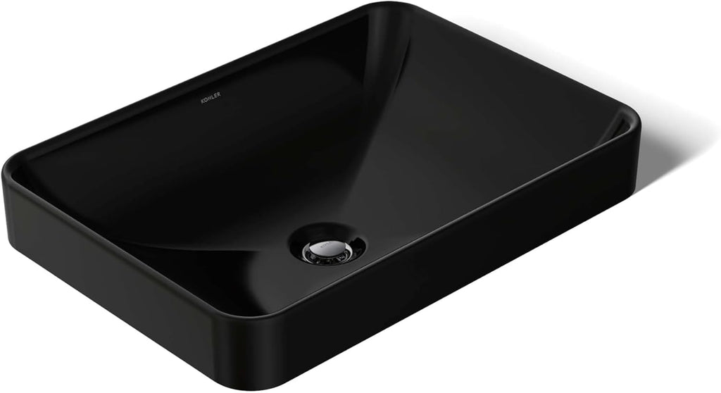 Kohler 5373-7 Bathroom Sink Vox Rectangle Vessel, Black