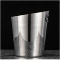 Ice Bucket, Champagne Bucket Beveled Ice Bucket Stainless Steel Ice Bucket Home Wine Ice Wine Bucket Bar Fashion Ice Bucket Ice Buckets for Parties(Silver)