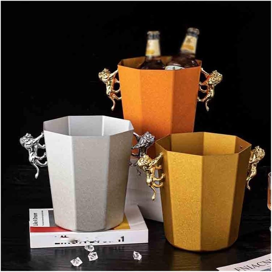 Ice Bucket, Bar Ice Bucket Champagne Bucket Commercial Beer Wine Bucket for Ice Cubes Ice Buckets For Parties(Silver)