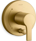 KOHLER T35325-4-2MB, Elate Rite-Temp Valve Trim with Diverter, Vibrant Brushed Moderne Brass, High-Quality Bathroom Fixture, Easy Installation