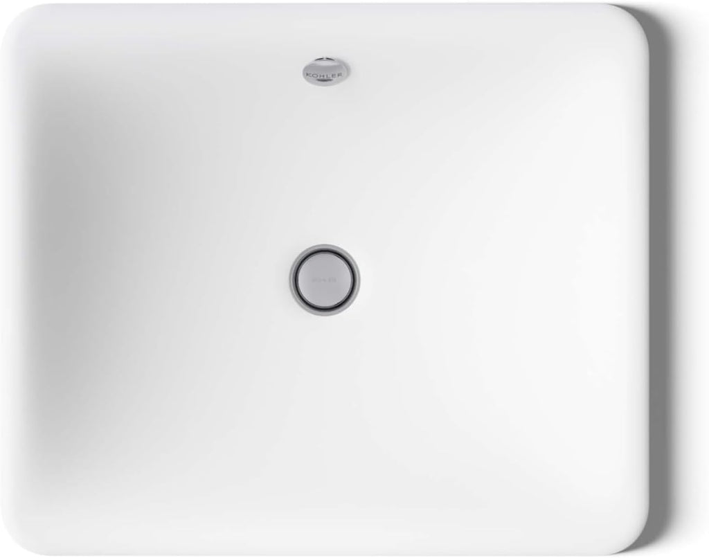 Kohler K-5400-0 Iron Plains Dual-Mount Bathroom Sink, White, 20.56