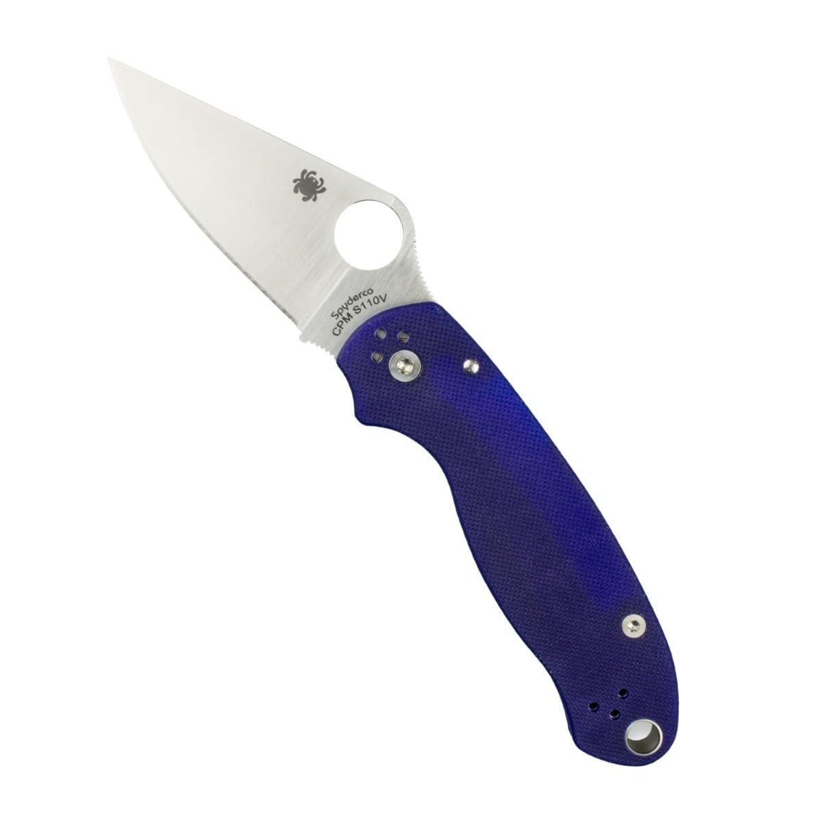 Spyderco Para 3 Folding Pocket Knife with 2' CPM S110V Steel Blade and G-10 Handle - EDC Knife for Men and Women, Perfect for Hunting, Tactical, Camping, Survival, Hiking - PlainEdge - C223GPDBL