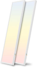 hykolity 1x4 LED Flat Panel Light,4800lm 48W Dimmable Edge-Lit Ceiling Fixture,3CCT 3000K/4000K/5000K,Built-in Driver,Surface Flush Mount Light for Kitchen,Garage,Office,Laundry Room,Workshop,2 Pack