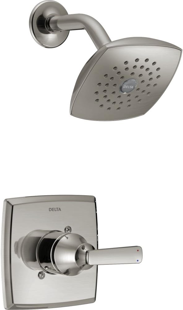 Delta Ashlyn 14 Series Shower Faucet Set, Brushed Nickel Shower Head and Handle Set, Valve Trim Kit, Stainless T14264-SS (Valve Not Included)