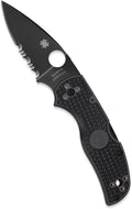 Spyderco Native 5 Signature Knife with 2.95' CPM S30V Black Steel Blade and Black FRN Handle - CombinationEdge - C41PSBBK5
