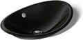 KOHLER K-5403-P5-7 Iron Plains Wading Pool Oval Bathroom Sink with Iron Black Painted Underside, Black Black