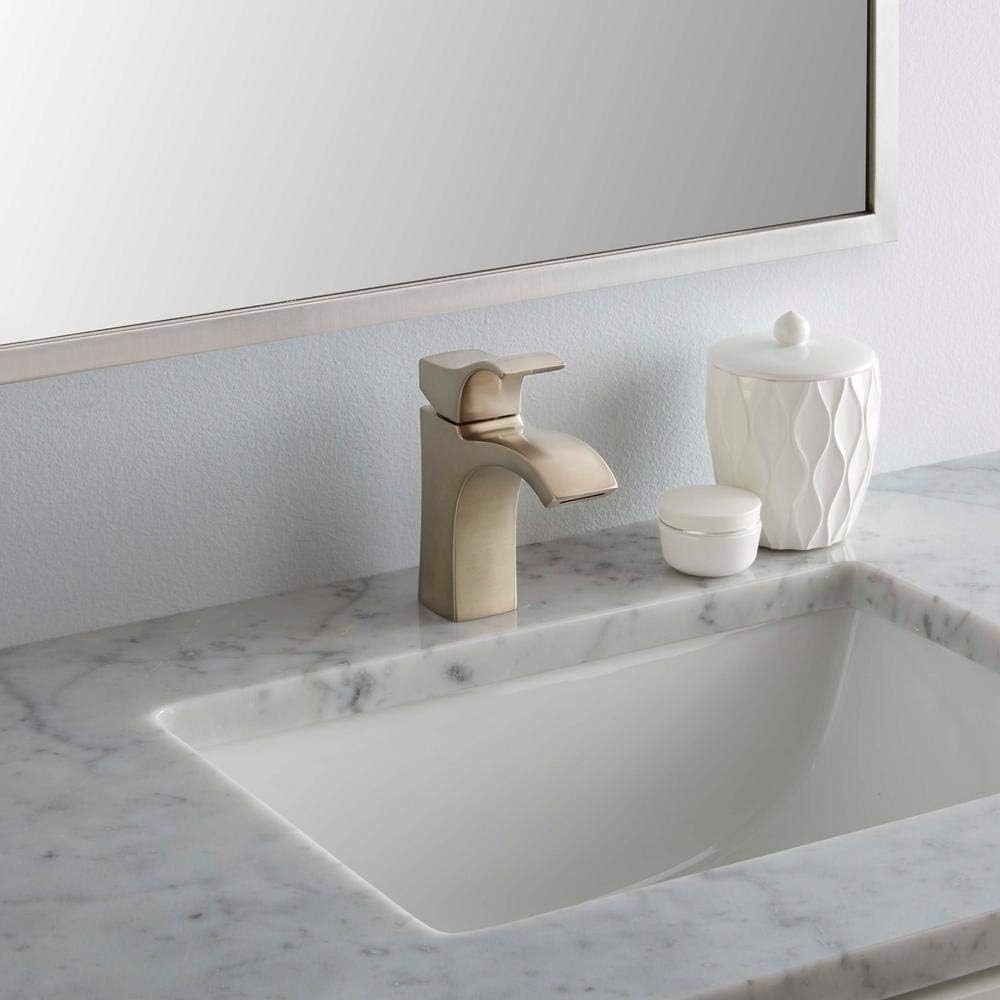 Pfister Venturi Single Handle Bathroom Sink Faucet 1-Hole Brushed Nickel with Spot Defense Finish Push & Seal Drain WaterSense Certified Vanity Faucet, LF042VNGS