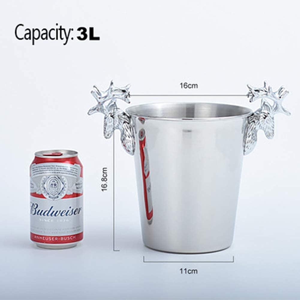 Ice Bucket, Ice Cube Storage Large Metal Champagne Ice Bucket, Stainless Steel Plated Ice Bucket Retro Ice Bucket Suitable for Beer, Wine and Cocktail Parties/Gold/s