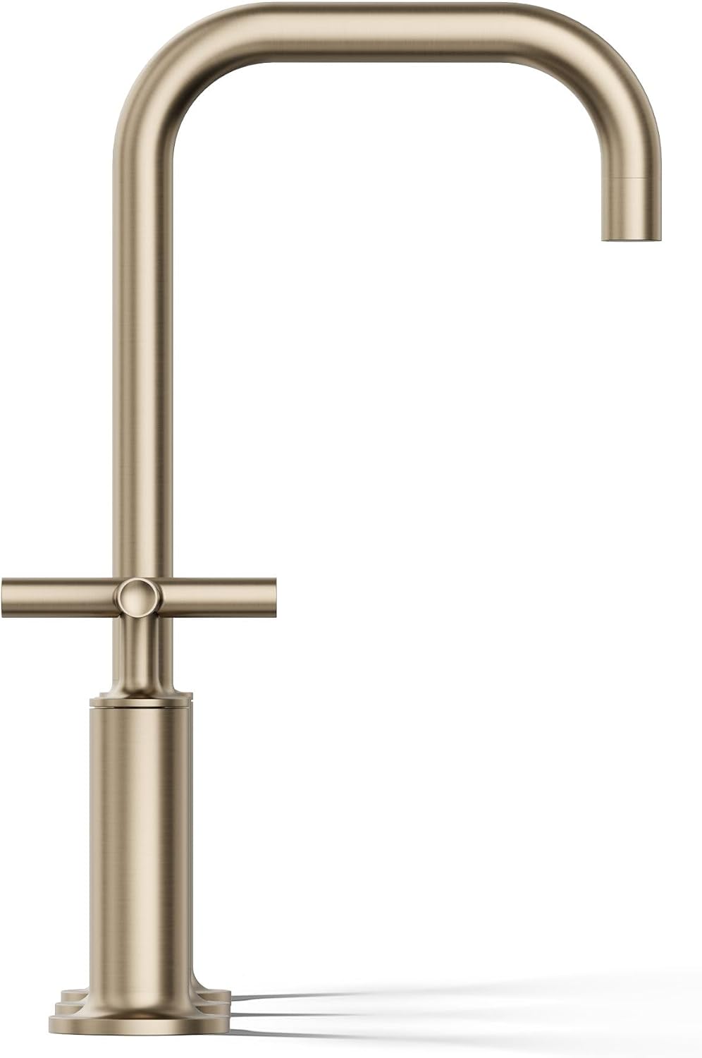 KOHLER K-14408-3-BN Purist® Widespread Bathroom Sink Faucet, 3-Hole, Widespread High Cross Handles and High Gooseneck Spout, 1.2 GPM, Vibrant Brushed Nickel